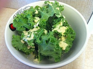 kale with cashew sauce