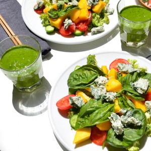 smoothie and salad
