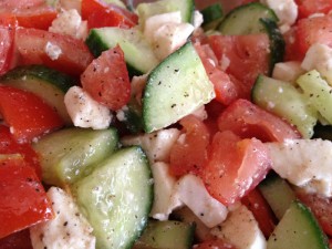 Tomato Cucumber Mozarella Salad