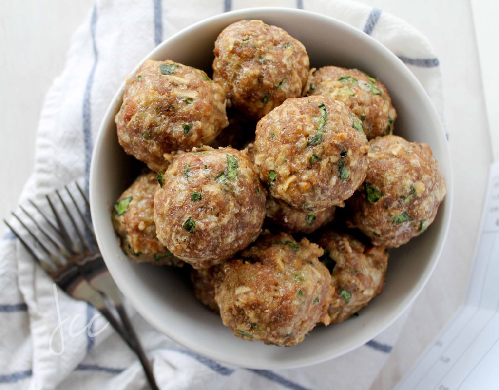 Asian Style Turkey Meatballs with Dipping Sauce.